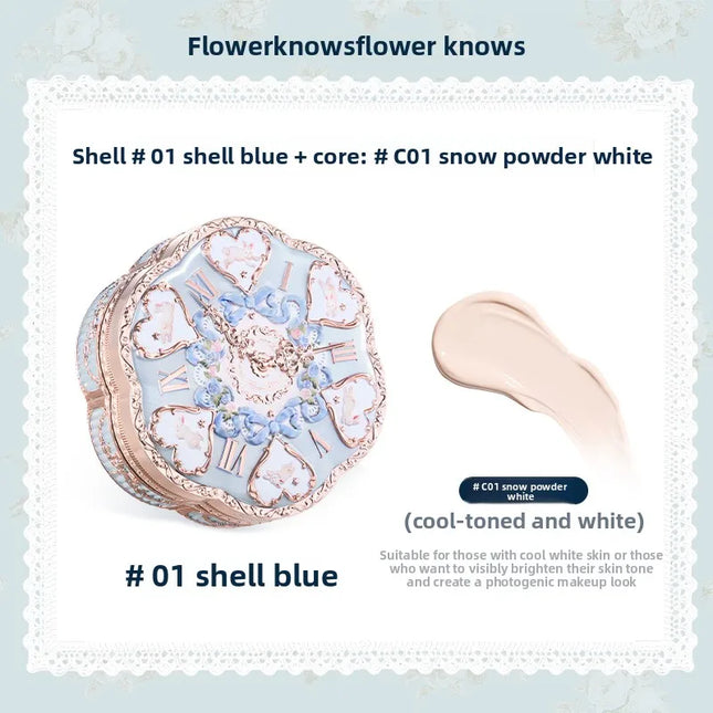 Flower Know bunny Garden Air Cushion CC Cream Foundation Skin-Friendly Moisturizing Concealer Long-Lasting Face Makeup Base