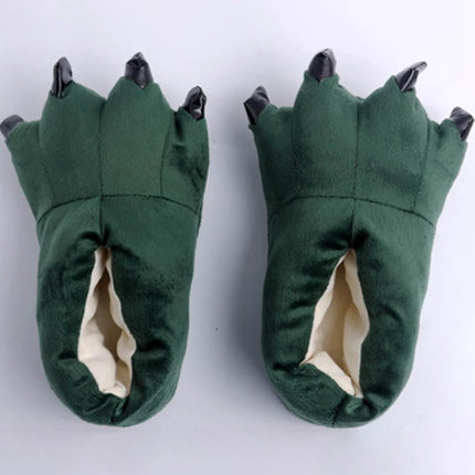 Winter Warm Soft Indoor Floor Slippers Women Men Shoes Paw Funny Animal Christmas Monster Dinosaur Claw Plush Home
