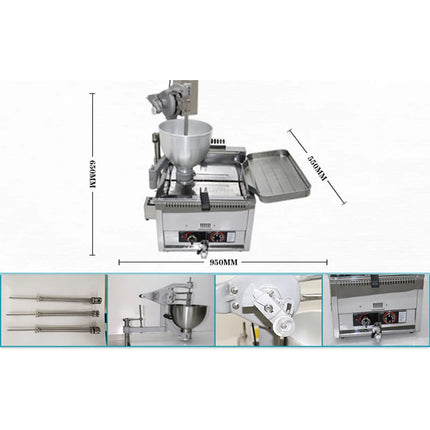 Gas-Heated Automatic Donut Maker Multi-Shape Countertop Donut Machine Three Sizes of Molds Free Expansion(Customized)