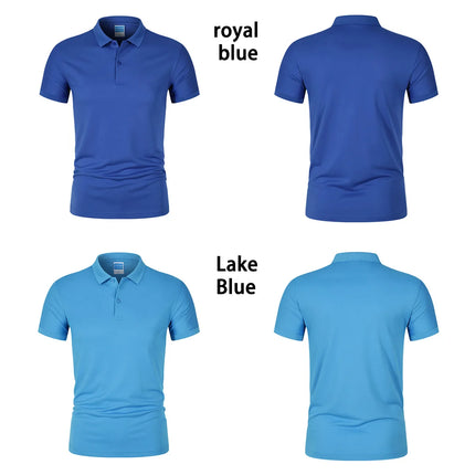 Men's POLO Shirt Solid Color Short Sleeved Top Spring Summer Team Workwear Customized Colors Choose From