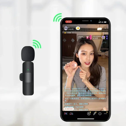 Lenovo Mini Portable Wireless Lavalier Microphone for Live Broadcast Gaming Audio Video Recording iPhone Android