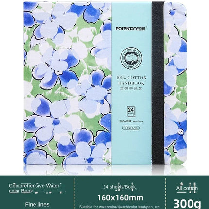 Square Cotton Watercolor Book 300g Organ Book Fabric Folding Hand Ledger Fine Lines Portable Sketch Color Lead Painting Book