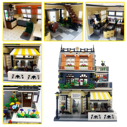 Garden Hotel Themed Building Blocks Set with Light City Street View Model Bricks Creative DIY Kit Ideal Kids Birthday Gift Toy