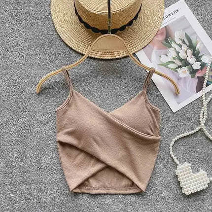 Summer Women's Ribbed Slimming Tank Top Built-in Bra Super Stretch Cross Back Bralette Sexy Layering Camisole Daily Topks