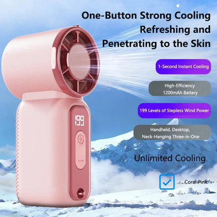 Lenovo Ultra-Quiet Fan Powerful Wind Summer Super Mini USB Rechargeable Quiet Digital DisplayHigh Speed Pocket Fan New