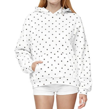 Lamuusaa y2k Women Sweatshirt with Front Pocket Polka Dot Print Long Sleeve Hooded Pullover Hoodies 2000s Clothing Streetwear