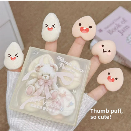 Cloud Feeling Flocked Sponge Beauty Blender Kit Powder Puff Makeup Setting Blush Concealer Dry Wet Use Foundation Brush