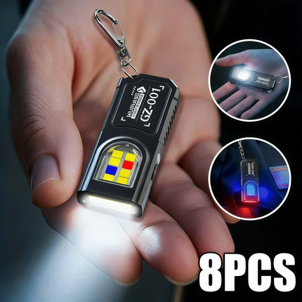 Powerful Mini LED Flashlight USB Rechargeable COB Keychain Hanging Work Light Waterproof Outdoor Emergency Camping Pocket Torch