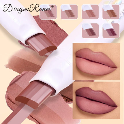 Two-Color Lipstick Pen, Matte Matte Finish, Long-Lasting Makeup Effect, Two-Color, Delicate, Waterproof, Non-Fading Lip Gloss, Natural and Easy to Apply Lipstick