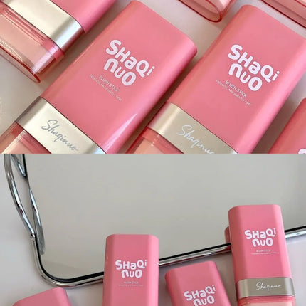 SHAQINUO Large-capacity High Color Rotating Blush Cream Stick 13g Moisturing Natural Long-lasting Waterproof Non-Removing Blush