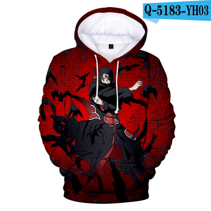 3D Kids Naruto Print Hoodie Kakashi Hatake Sasuke Hooded Pullover Cosplay Harajuku Casual Tracksuit Cool Autumn Hoodie Tops