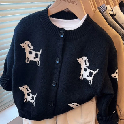 Sweaters Cardigan Coat AutumnStriped Knitted Sweater Long Sleeves  Girls Sweater Kids Clothes Girls