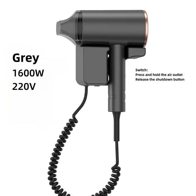 New Hotel And Guesthouse Specific Hair Dryer 1600w High-Power Quick Drying Hole Free Wall Mounted Household Hair Dryer Cylinder