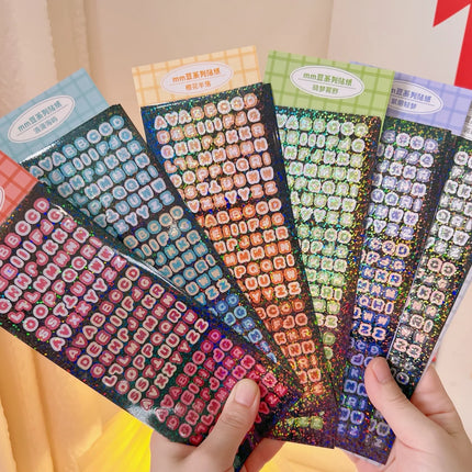 SKYSONIC Number & Letter Series Full Set Journal Stickers Decor Scrapbooking Materials Stationery Postcards Sticker Suppli