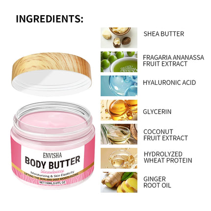Skin Care Strawberry Face and Body Butter Lotion Cream: Whitening, Deeply Moisturizing, Brightening, Melanin Removal, Elasticity, Lifting