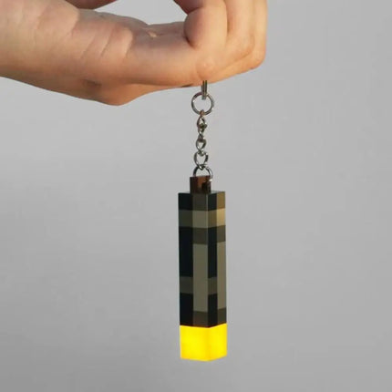 2026Mini LED Pixel-style Torch Flashlight Keychain Rechargeable Light Torch Plastic Game Model Toys Backpack Pendant Ornaments