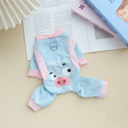Dog Summer Four-Legged Ice Silk Cool Pet Clothes with Leash Attachment Cooling Pet Clothes
