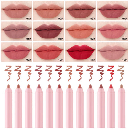 Waterproof Matte Lip Liner in Bean Paste Color, Lip Plumping Lipstick Pen, Foaming Pen, Non-Fading Lip Liner, Waterproof and Sweat-Proof, Long-Lasting Matte Lip Liner, One-Second Pouty Lip Lipstick Pen