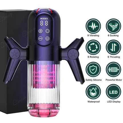 Automatic Masturbator Cup Penis Pump Thrusting Rotating Vibrating Sucking Licking Peni Oral Sex Machine Adults Sex Toys for Men