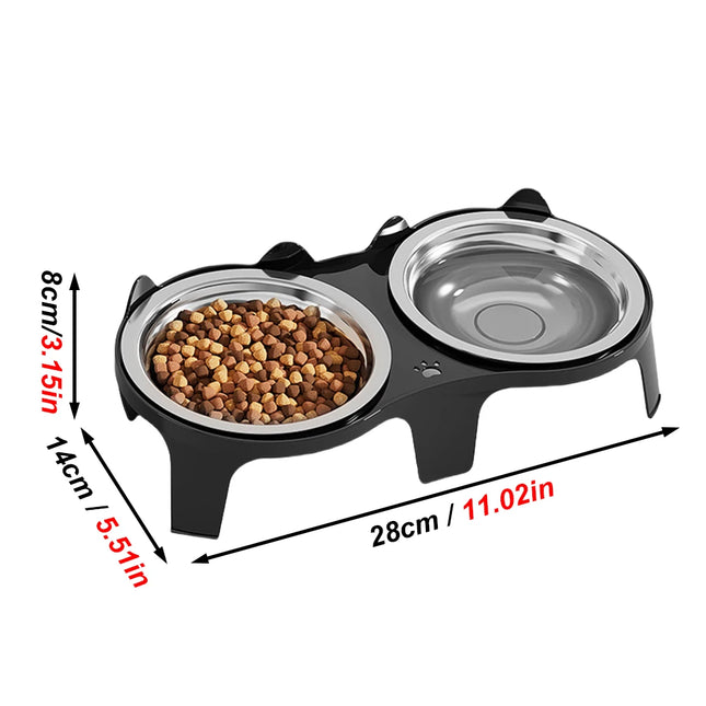 1PC Stainless Steel Cat Food & Water Bowl with Anti-Tip Design Large Capacity Easy-Eat Design for Pet Dog Cat Feeding Food Bowl