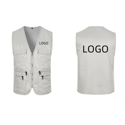 Men's Multi Pocket Tank Top Summer Men American Tactical Hiking Fishing Photography Director Mesh Sleeveless Outdoor Jacket Vest