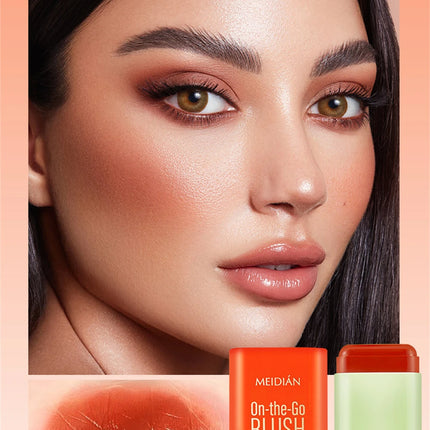 1pc Face Blush Cream Stick Korean Makeup Cosmetic Waterproof Long Lasting Lipstick Red Matte Blush Stick  Makeup Cream Blush