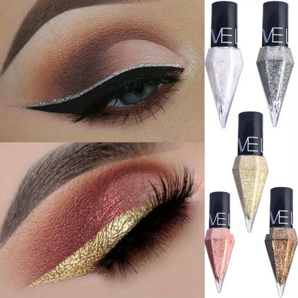 Pearlescent Diamond Liquid Eyeliner Shimmer Waterproof Long Lasting Glitter Silver Color Easy to Wear Eye Pencil Korean Makeup
