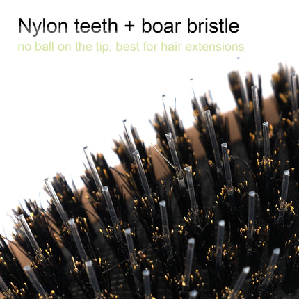 ARLANY Matte Boar Hair Extension Brush with Nylon Gentle Anti-Static Detangler for Hair Extensions Paddle Brush Hairbrush