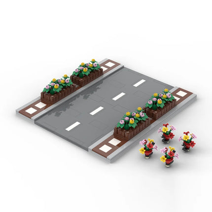 MOC Blocks City Friend Street View Plate Traffic Lights Sign Road Base Compatible Railroad Bridge Building Bricks DIY Kid Toys