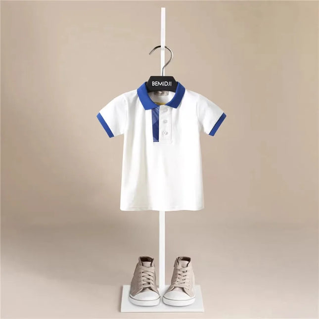 Boys Short-sleeved T-shirt Striped New Summer Children's POLO Shirt Cotton Tops for Kids Toddler Outfits Baby Clothing 1-15years