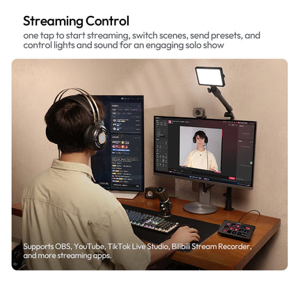 Ulanzi D200H Deck Dock Streaming Controller 7-in-1 One-Tap Creative Hub Customizable Stylish Desk Intelligent Lighting Control
