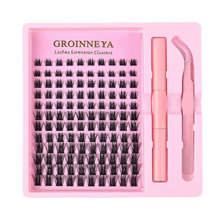 DIY Lash Extension Kit 120pcs Lash Clusters  8-16mm Individual Lashes Kit with Lash Bond and Seal, Tweezers for Self Use Makeup