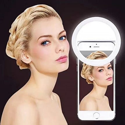 LED Selfie Ring Light Mobile Phone Lens LED Selfie Lamp Ring For IPhone Samsung Xiaomi Huawei Phone Selfie Clip Light Accessory