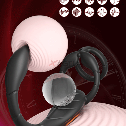 Vibrating Cock Ring Male Prostate Perineum Massager Vibrator Taint Stimulator Anal Butt Plug Sex Toys for Men Penis Ring