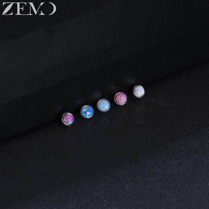 ZEMO 1 Piece 16G Stainless Steel Dermal Anchor Top 3MM/4MM Colorful CZ Crystal Micro Skin Diver Piercings Surface Body Piercing