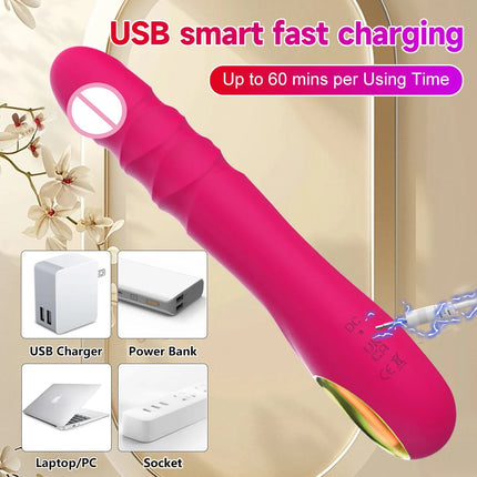 Simulate Dildo Vibrator With 10 Powerful Vibrating Modes of Clitoris G-spot Anal Stimulator for Adult Female Couple Sex Toys