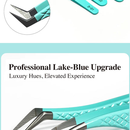 DIYDAY Anti-Slip Tweezers, High-Density Fiber Tip for Eyelash Extensions & Eyebrow, Professional Precision Beauty Tools