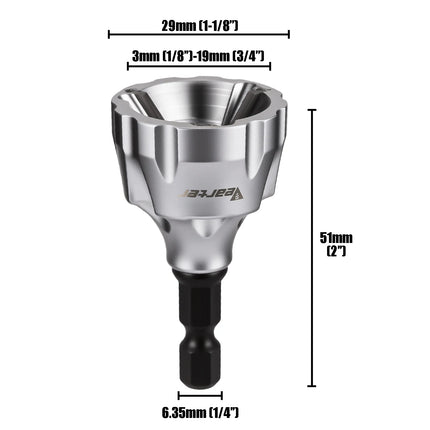 Vearter Deburring External Chamfer Tool Carbide Steel Chamfer Trimming Screw and Bolt Hex Shank Fast Remove Burr Removal