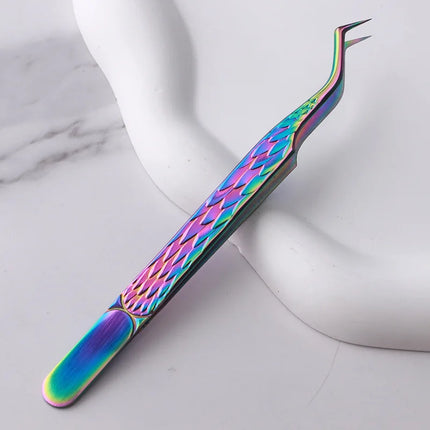 Professional Eyelash Tweezers for Lash Extension, Stainless Steel High Precision Eyelash Extension Eyebrow Tweezers