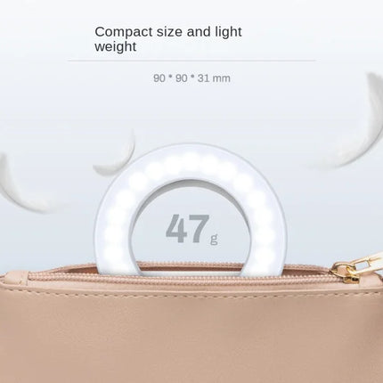 Ring Light Phone Selfie Stick LED Clip-on Rechargeable Round Lamp Live Stream for Smartphone Laptop IPad IPone