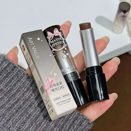 Moisturizing Velvet Matte Lipstick Mousse Long-lasting Waterproof Lightweight Natural Warm Brown Toned Lip Tint Makeup