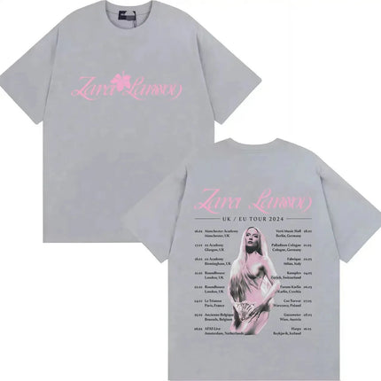 Zara Larsson Midnight Sun Global Tour Merch T-Shirt Men Women Album Poster Graphic Print Cotton Tees Neck Loose Oversized Tops