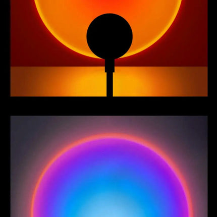 RGB Sunset Lamp Rainbow Projection Lamp USB Decorative Sunset Atmosphere Lamp Multi-Angle Rotatable For Home Living Room Bedroom