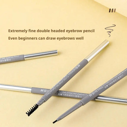 Ultra Fine Double Ended Eyebrow Pencil Waterproof Sweatproof Long Lasting Natural Hair Like Strokes Beginner Friendly with Brush