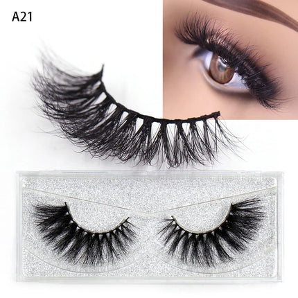 LEHUAMAO 5D Mink Hair False Eyelashes Wispy Cross Natural Mink Lashes Fluffy Eyelash Extension Tools Makeup Handmade Eye lashes
