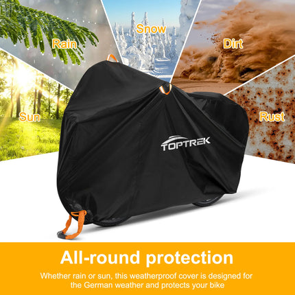 Toptrek Bicycle Cover Waterproof Protect Covers Outdoor Anti-UV Bikes Cover Rain Snow Windproof MTB Shed Dirt Bike Accessories