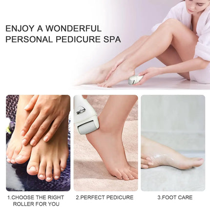 PRITECH Electric Foot Callus Remover Rechargeable Portable - Professional Foot Scrubber Pedicure Kit for Dead/Dry/Cracked Skin