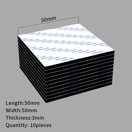 10X Double Sided Adhesive Pads,Heavy Duty Mounting Tape 3mm Thickness Pre-Cut Foam Tape,Super-Sticky Black Strong Pads Rectangle