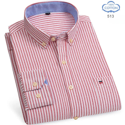 2026 New IN Shirt  Designer Clothes 100% Pure Cotton Oxford Shirts for Men Long Sleeve  Plaid Shirt Striped Male BusinessTartan