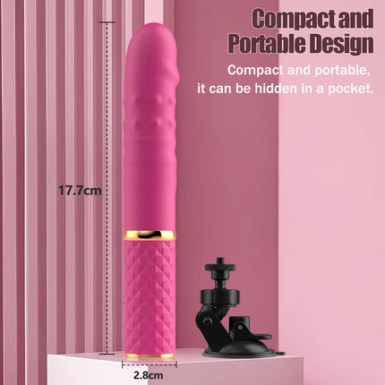 Mini Size Thrusting Dildo Vibrator Suction Cup G Spot Massager 10 Modes Clitoral Stimulator Adult Sex Toy for Women Beginner